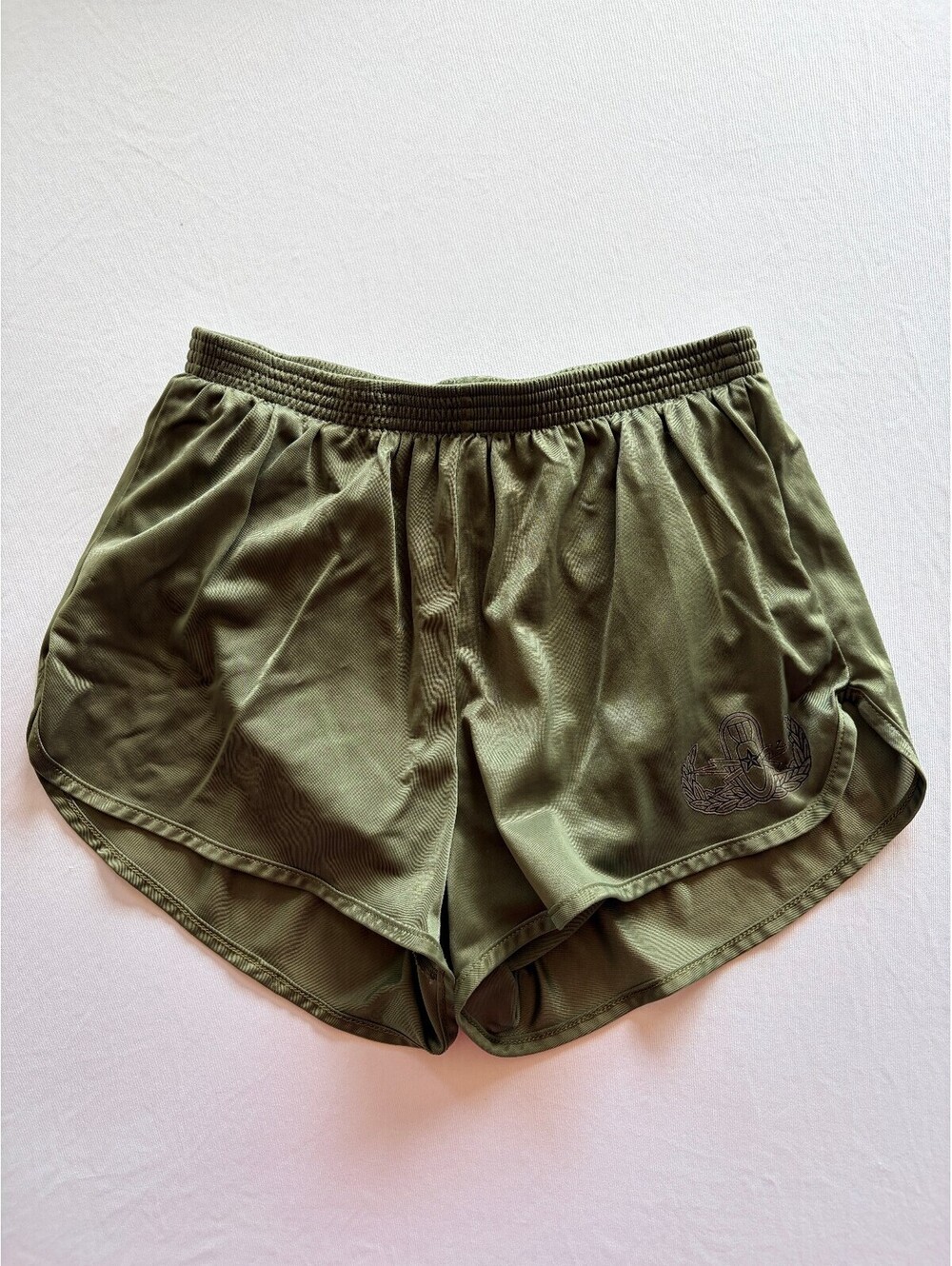 Soffe Military PT Running Shorts Men’s M Olive Green Master EOD Badge Nylon